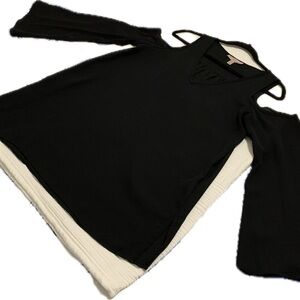 Philosophy Black Cold Shoulder Blouse